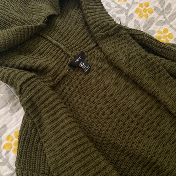 Forever 21 Long Green Cardigan - Picture 3 of 4